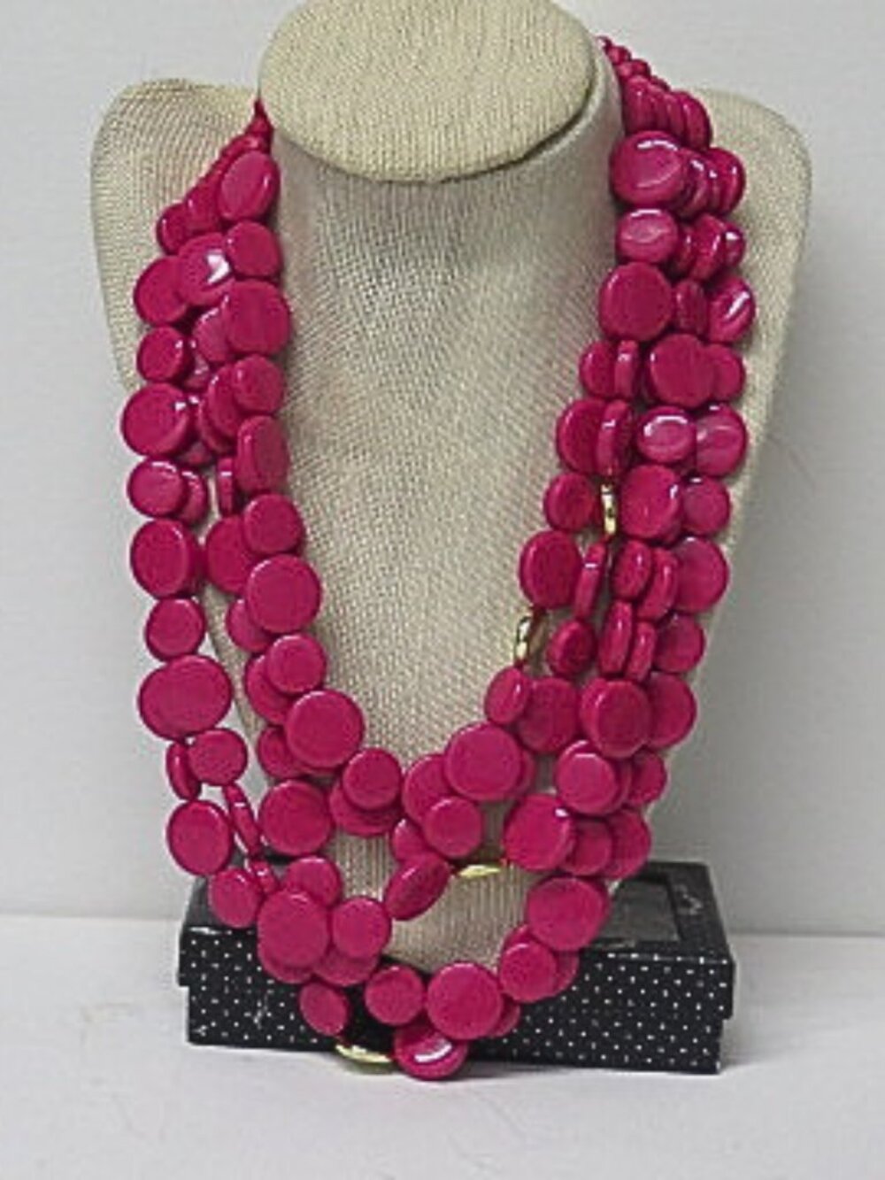 Anne Klein Pink 5 Strand Statement Necklace